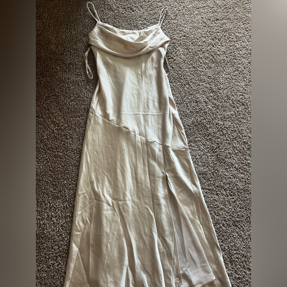 Selfie Leslie Cream Asymmetrical Dress